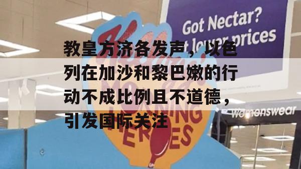 教皇方济各发声，以色列在加沙和黎巴嫩的行动不成比例且不道德，引发国际关注