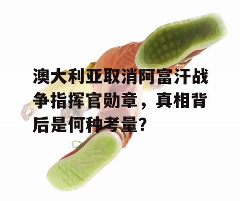 澳大利亚取消阿富汗战争指挥官勋章，真相背后是何种考量？