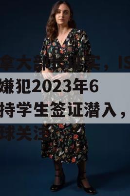 加拿大部长证实，ISIS嫌犯2023年6月持学生签证潜入，引全球关注