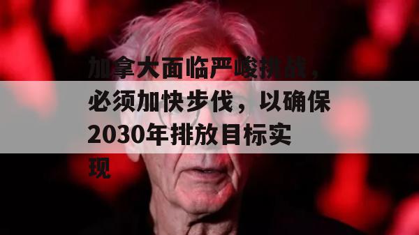 加拿大面临严峻挑战，必须加快步伐，以确保2030年排放目标实现