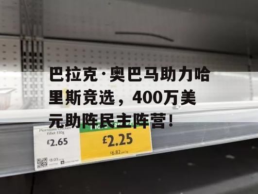 巴拉克·奥巴马助力哈里斯竞选，400万美元助阵民主阵营！