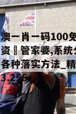 新澳一肖一码100免费资枓管家婆,系统分析各种落实方法_精简版3.256