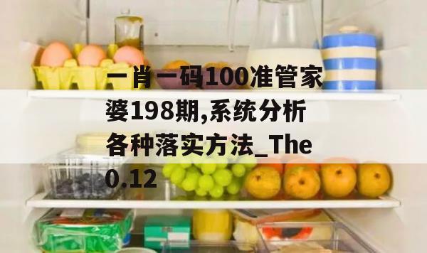 一肖一码100准管家婆198期,系统分析各种落实方法_The0.12