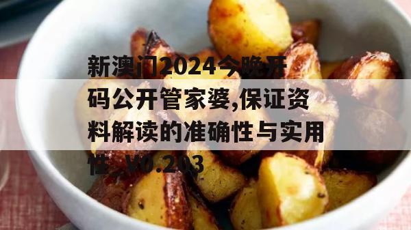 新澳门2024今晚开码公开管家婆,保证资料解读的准确性与实用性_V0.203