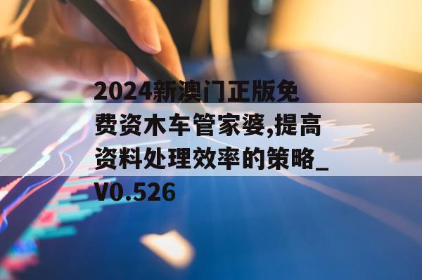 2024新澳门正版免费资木车管家婆,提高资料处理效率的策略_V0.526