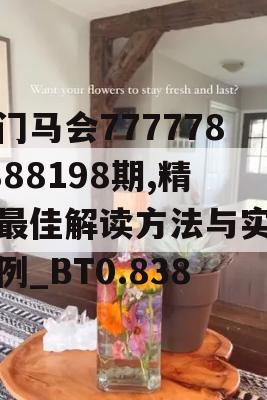 澳门马会7777788888198期,精选最佳解读方法与实践案例_BT0.838