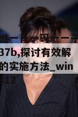 最准一肖一码一一子中特37b,探讨有效解答的实施方法_win8.312