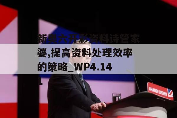 新奥六开彩资料诗管家婆,提高资料处理效率的策略_WP4.141