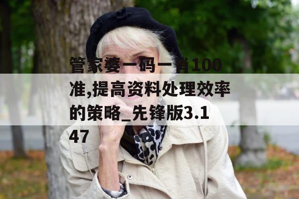 管家婆一码一肖100准,提高资料处理效率的策略_先锋版3.147