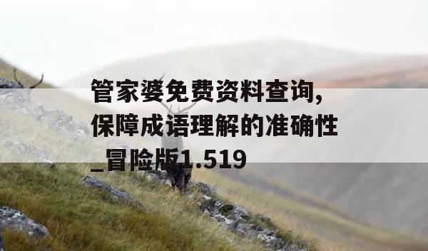 管家婆免费资料查询,保障成语理解的准确性_冒险版1.519