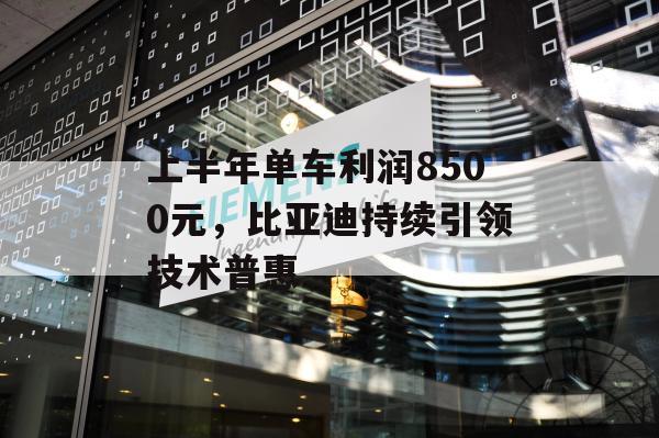 上半年单车利润8500元，比亚迪持续引领技术普惠