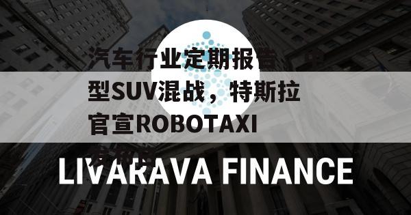 汽车行业定期报告，中型SUV混战，特斯拉官宣ROBOTAXI发布日