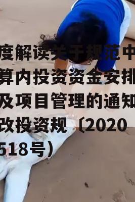 深度解读关于规范中央预算内投资资金安排方式及项目管理的通知（发改投资规〔2020〕518号）