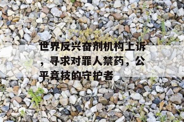 世界反兴奋剂机构上诉，寻求对罪人禁药，公平竞技的守护者