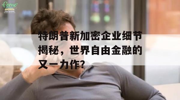 特朗普新加密企业细节揭秘，世界自由金融的又一力作？