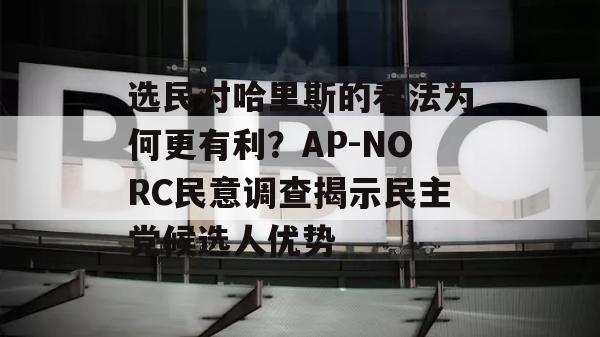 选民对哈里斯的看法为何更有利？AP-NORC民意调查揭示民主党候选人优势