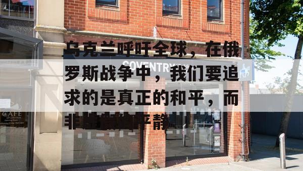 乌克兰呼吁全球，在俄罗斯战争中，我们要追求的是真正的和平，而非虚假的平静