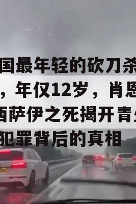 英国最年轻的砍刀杀人犯，年仅12岁，肖恩·西萨伊之死揭开青少年犯罪背后的真相