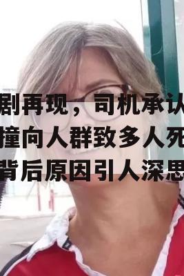 悲剧再现，司机承认驾车撞向人群致多人死亡，背后原因引人深思