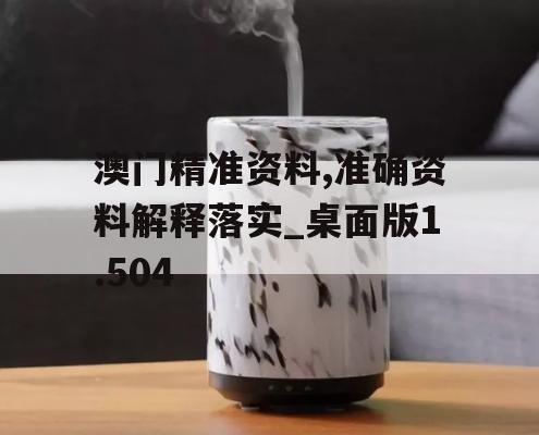 澳门精准资料,准确资料解释落实_桌面版1.504