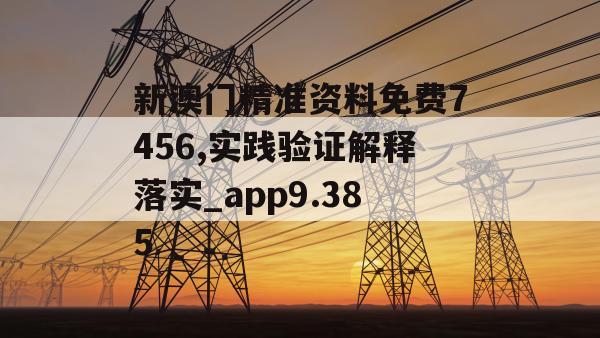 新澳门精准资料免费7456,实践验证解释落实_app9.385