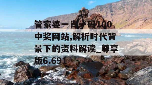 管家婆一肖一码100中奖网站,解析时代背景下的资料解读_尊享版6.691