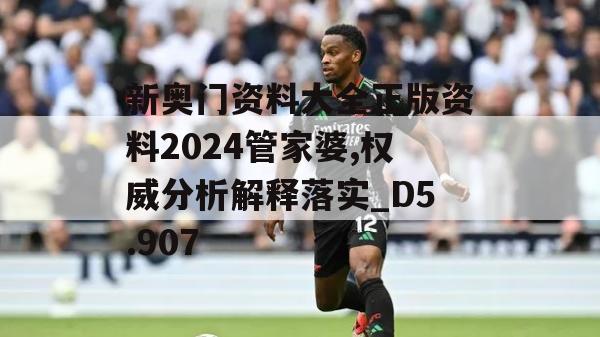 新奥门资料大全正版资料2024管家婆,权威分析解释落实_D5.907