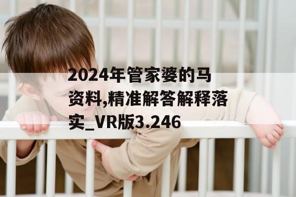 2024年管家婆的马资料,精准解答解释落实_VR版3.246