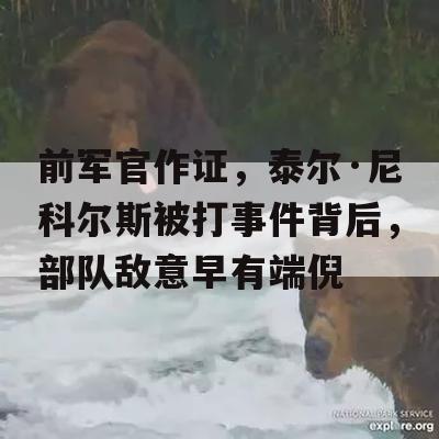 前军官作证，泰尔·尼科尔斯被打事件背后，部队敌意早有端倪